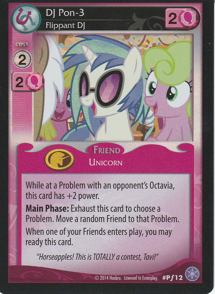 My Little Pony CCG Promo Card - PF12 - DJ Pon 3 - Flippant DJ