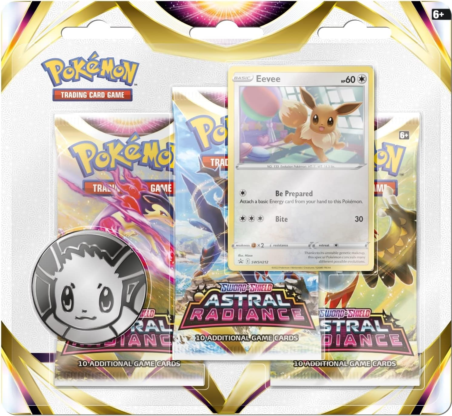 Pokemon Astral Radiance 3-Pack Blister Eevee Pack