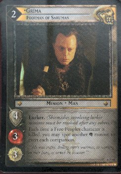 LOTR Grima Footman of Saruman OP102 Foil Card