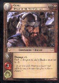 LOTR Large Gimli of the Mountain Race Promo Card