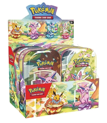 Pokemon Scarlet & Violet: Prismatic Evolutions Mini Tins 8ct Display Box